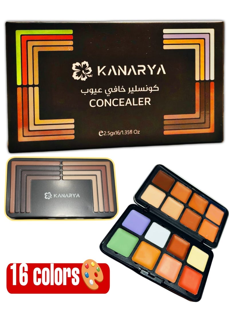 باليت كونسيلر ومصحح عيوب كريمي من كناريا